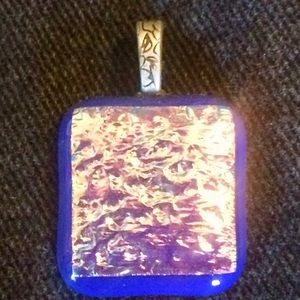 Handmade dichroic glass pendant